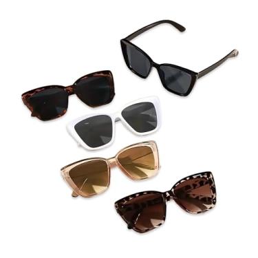 Imagem de 5 peças de óculos de sol polarizados modernos femininos masculinos clássicos estilo designer retrô moda para selfie, dirigir, festa, acessório, 5 cores