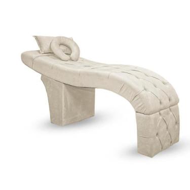 Imagem de Maca Estética Bela Para Extensão De Cílios Veludo Bege - SOFA STORE