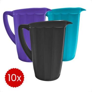 Imagem de Kit 10 Jarras Plásticas 1,7L Reforçadas Para Bebidas Água Suco Uso em 