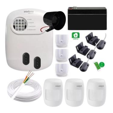Imagem de Kit Alarme C/ 3 Sensor Magnético Porta De Aço E 3 Infra C/f - INTELBRA
