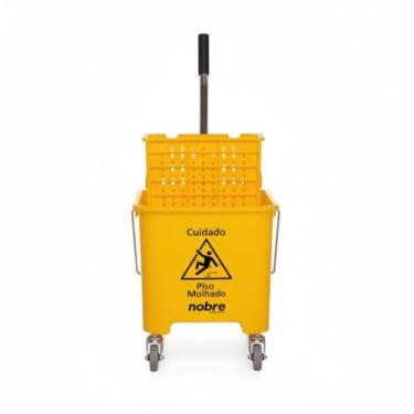 Imagem de Carro Balde Limpeza com Divisor de Água e Espremedor com Alavanca 20L Amarelo