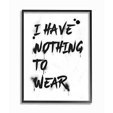 Imagem de Stupell Industries I Have Nothing to Wear Ink Splatter Tipography Black Framed Wall Art, 11 x 14, Design by Artist Amanda Greenwood