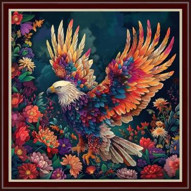 Imagem de Dimxvean Kits de ponto cruz estampado, kits de ponto cruz para adultos iniciantes, kits de bordado gama completa de kits de ponto cruz estampados, kits de ponto de cruz, padrões de ponto de cruz, flor