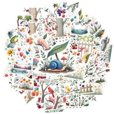 Imagem de 50 peças animais natureza, flores, estações, pássaros, adesivos de animais para guitarra, faça você mesmo, bicicleta, skate, laptop, bagagem, mala de viagem, geladeira, telefone, bagagem, laptop