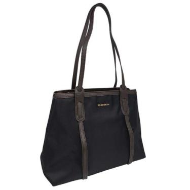 Imagem de Bolsa Feminina Média Alças Ombro Dia a Dia Elegante Chenson, Preto, UN
