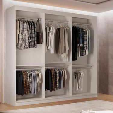 Imagem de Guarda Roupa Closet Light Com 3 Prateleiras Moderna Branco
