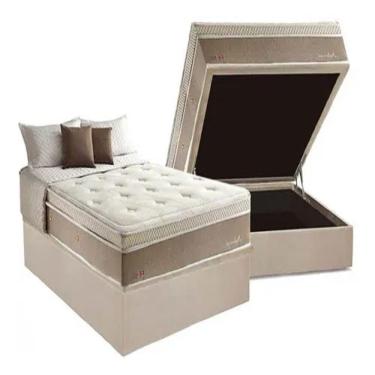 Imagem de Conjunto Bau +Colchão Diplomat Molas Casal 138x188x 85