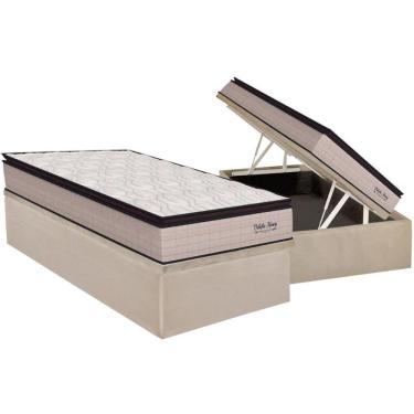 Imagem de Conjunto Box Baú Solteiro Colchão Molas Orthoflex Ensacadas Masterpocket Memory Hp + Base Crc Suede Clean (88x188)