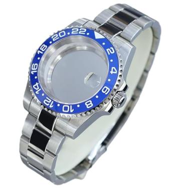 Imagem de FEIYASHI Caixa de relógio de mergulho masculina de aço inoxidável GMT bisel de cerâmica preto/azul para movimento NH35/NH36 Miyota8215 8205 2824, Tampa inferior de vidro 5, For NH35 34 36 38 Movement