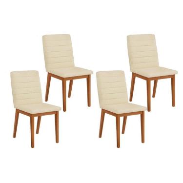 Imagem de Kit 4 Cadeiras Sala Jantar Sofia 4 Un Ipe Linho Neve