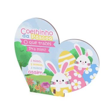 Imagem de Kit 45 Lembrancinhas Pascoa MDF Coracao Corte Fino - DK Decor, COELHIN