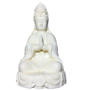 Imagem de Estátua de Buda, resina de marfim, 13 cm, dobrada à mão, Avalokitesvara