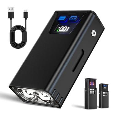 Imagem de PASIION Lanterna EDC plana recarregável de 1200 lúmens – Lanterna de bolso de LED de design expansível com base magnética, carregamento USB-C, 8 modos, IPX6 à prova d'água, para casa, acampamento