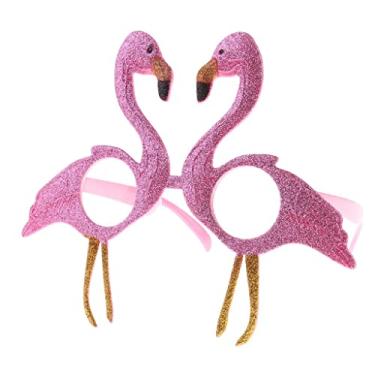 Imagem de Luzhengyang Óculos de sol flamingo de praia tropical|Óculos de festa havaiana infantil|Conjunto de óculos infantis para aniversário de carnaval|Presente de vestido chique de verão barato