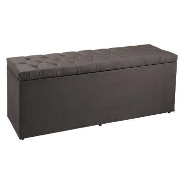 Imagem de Calçadeira Recamier Baú Queen 1,60m Madrid Suede Cinza