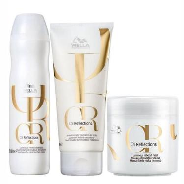 Imagem de Kit Wella Shampoo 250ml Condicionador 200ml e Máscara 150ml Oil Reflec