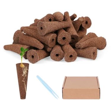 Imagem de BLUEKAKA Pacote com 50 + 1 esponjas de cultivo para hidroponia, esponjas de cultivo, cápsulas de substituição para crescimento de raízes compatíveis com Aerogarden, cápsulas de sistema de cultivo