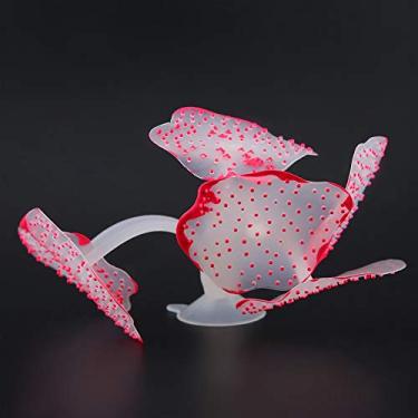 Imagem de Yctze Simulação de Aquário Decoração Artificial de Silicone para Tanque de Peixes - Ornamento Ecológico Realista para Cenário Aquático (Vermelho)