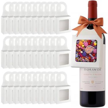 Imagem de byepica 30 peças de orifício para pendurar, biscoito de trufas com caixa de vinho criativa transparente - peças de garrafa (15 x 9 x 4 cm) chocolate e furo
