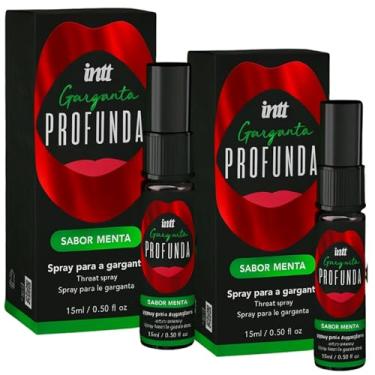 Imagem de Kit 2 Garganta Profunda Spray Comestível Beijável Sabor Morango e Menta15 ML Aroma Refrescante para Sexo Oral Intt (KIT 2 MENTA)