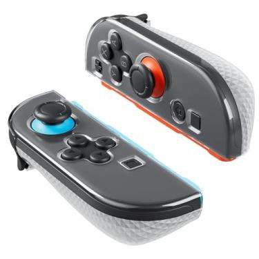 Imagem de GLDRAM Soft TPU Case for Nintendo Switch 2 Grip Controller, Clear Protective Skin Cover Shell for Joypads 2 Accessories, Transparent & Anti-Slip Diamond Texture, Ergonomic Grip
