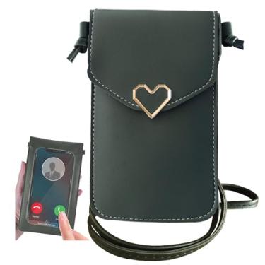 Imagem de Bolsa transversal pequena para celular mulheres de tela com compartimentos cartões crédito Carteira mão caseira Clutch