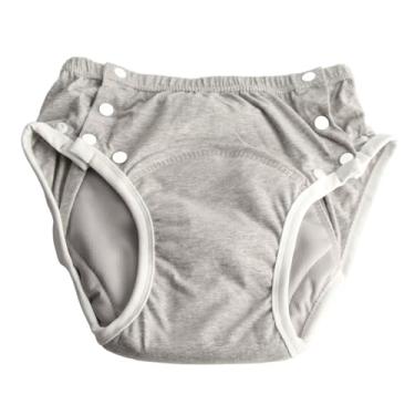 Imagem de Fralda de pano reutilizável para adultos, lavável, à prova de vazamento, fraldas para idosos, cuidados com incontinência, roupa íntima, algodão, puro, tecido para incontinência, cinza, M