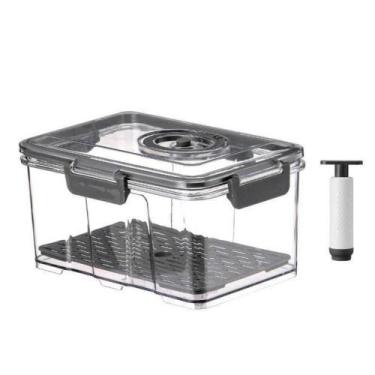 Imagem de Pote Hermético 2L Com Bomba De Vácuo - Cinza - Top Rio