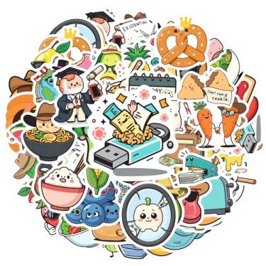 Imagem de 70 peças, alimentos, animais, objetos, rostos fofos, adesivos, brinquedos, artigos de papelaria, adesivos divertidos para telefone faça você mesmo, guitarra, notebook, mala, copo, laptop, motocicleta