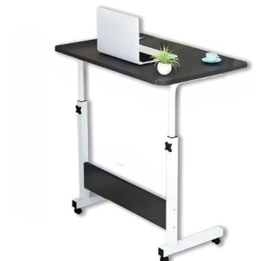 Imagem de Mesa de Computador Ajustável Portátil | Mesa de Cama e Sofá | Mesa Elevatória Multiuso com Rodízios para Notebook e Estudo(Preto)