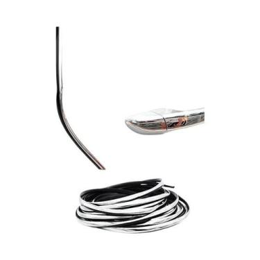 Imagem de Fita De Acabamento Cromada Para Porta De Carro 6M Protetor De Bordas C