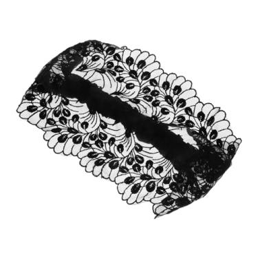 Imagem de Ipetboom Tiara feminina de renda boêmia, acessório de cabelo de renda floral larga para cuidados com a pele e maquiagem, design elegante e elástico macio para spa e uso diário