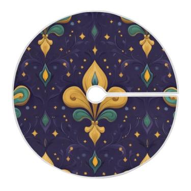 Imagem de Blueangle Saia de árvore de carnaval de 118 cm saia de poliéster macio para decoração de carnaval (80)