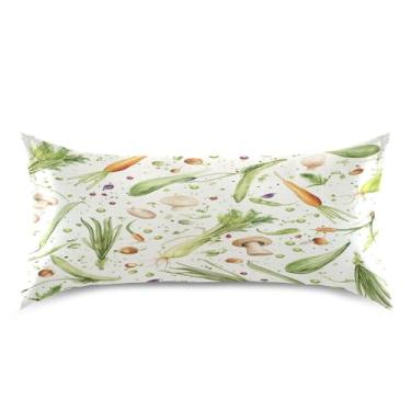 Imagem de Blueangle Fronha de cetim vintage de vegetais para cabelo e pele, fronha de seda, tamanho king (50,8 x 101,6 cm) - Capas de almofada de cetim refrescantes com fecho de envelope (505)