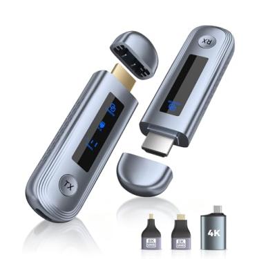 Imagem de Transmissor e receptor HDMI sem fio 4K, tela LED atualizada, Plug and Play, extensor HDMI sem fio portátil 2,4G/5G, compatível com PC/laptop/câmera/HDTV/projetor/TV Box