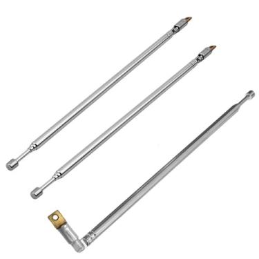 Imagem de pson 3 peças de antena telescópica, substituição de antena de rádio AM FM de aço inoxidável com 4 seções para rádio, TV e outros produtos elétricos