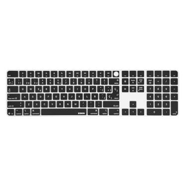 Imagem de XSKN Capa de teclado preta com letra espanhola serve para Apple 2024 iMac M4 Chip Magic Keyboard com Touch ID e teclado numérico A3119