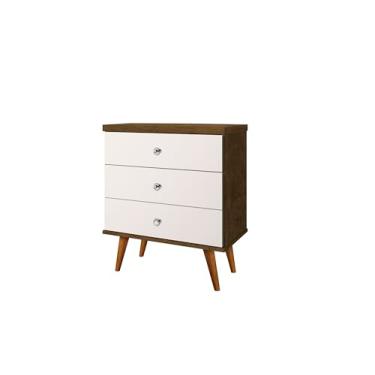 Imagem de Mesa De Cabeceira Status 3 Gavetas - JM3 Moveis (Jequitibá/Off White)