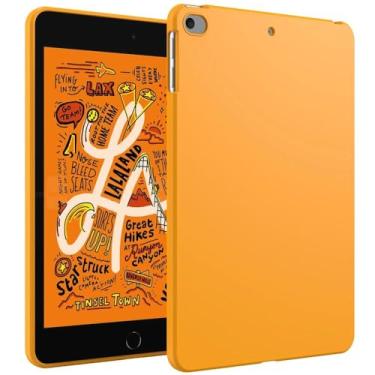 Imagem de ULXITEYU Capa para iPad mini 5 2019/Mini 4 2015 (5ª/4ª geração 7,9 polegadas), fina e leve, macia, à prova de choque, capa traseira fina para tablet, laranja-amarela