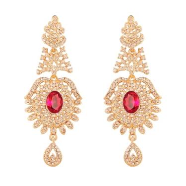 Imagem de Touchstone Brincos de joias de designer indiano Bollywood para mulheres.