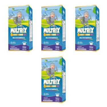 Imagem de Kit 4x Multrix Infantil Vitaminas A Z 4x120ml Uva Flora - Floral Nativ