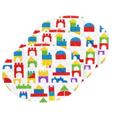 Imagem de Wassud Blocos coloridos (3) esponja de polpa de madeira para pratos, pacote com 3 esponjas de cozinha para limpeza, esfregão resistente para panelas antiaderentes, esponjas de lavar louça para pia