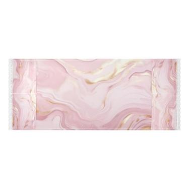 Imagem de Wassud Capas de lavadora e secadora de mármore rosa, protetor de lavadora com sacos de armazenamento, capa de geladeira à prova de poeira com bolsos para lavanderia doméstica, cozinha, 120 x 55 cm