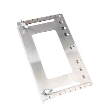 Imagem de Guia de posicionamento Régua localizador de corte para marcenaria instalação de aço inoxidável maçaneta de porta ferramenta de assistência de armário