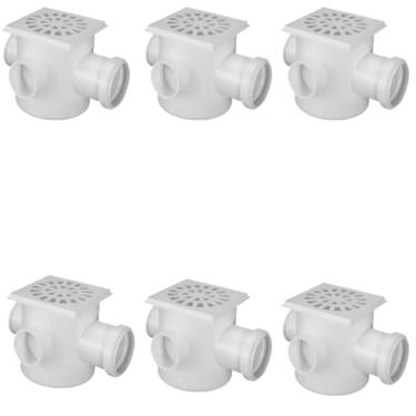 Imagem de Caixa Quadrada DN 100x100x50 PVC c/Grelha | Akato | Kit 06 Un