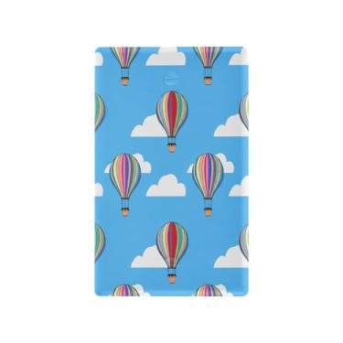 Imagem de Wassud Placa de cobertura para interruptor de luz, balões de ar quente coloridos, capas de tomada decorativas, placa de parede para tomadas elétricas, em branco, 12 x 7 cm