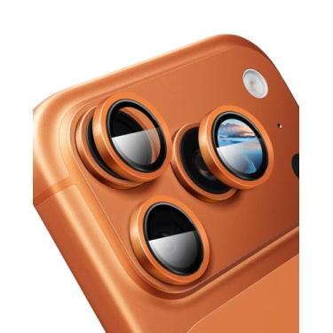 Imagem de ZSAUTHREE Compatível com protetor de lente de câmera iPhone 17 Pro Max/17 Pro - ajuste invisível 1:1, ultra clareza, vidro aeroespacial de grau militar 10H+, antiarranhões e fácil instalação - laranja