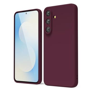 Imagem de oakxco Capa para celular Samsung Galaxy S25 FE de silicone líquido, gel de borracha macia de aderência fina e fofa para mulheres e homens, capa simples de TPU fosco liso com proteção para câmera