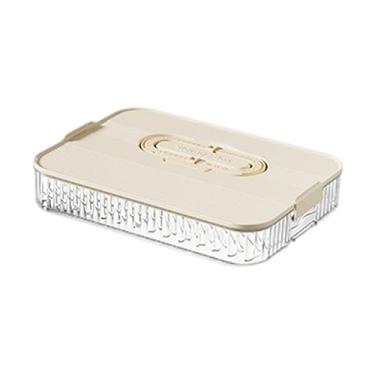 Imagem de SiaBiced Organizador de Bolinhos, Bandeja de Conservação de Alimentos Multiuso Empilhável para Geladeira, Caixa para Carnes, Massas e Biscoitos, Branco