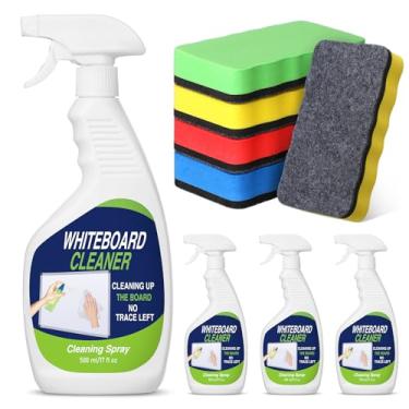 Imagem de Fuyoooo Conjunto de 8 peças de limpador líquido de quadro branco, spray de limpeza de quadro branco com borrachas magnéticas para quadro-negro para sala de aula, escritório em casa